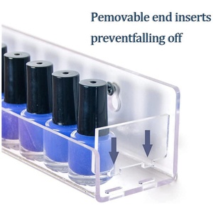 Factory Custom Clear Perspex <b>Wall</b> Mounted Nail Polish & Essential Oil <b>Display</b> Stand YAGELI Silk-Screen Printed - Product Image 5