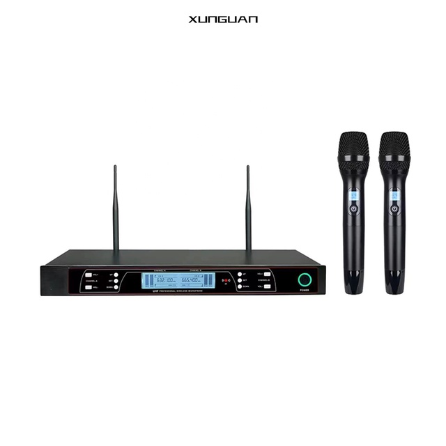 R-0330 Factory Direct Sale UHF IR Wireless Microphone 2CH Handheld Microphone System for Stage Performance