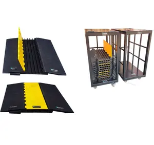 kkmark steel aluminum cable ramp 2ch 3ch 4ch 5ch cable protector transport carrier trolley for wire cover guard