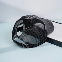 Gorra de Béisbol Tipo Camionero al por Mayor con Agujero para Coleta de Caballo, Gorra Lisa Ajustable con Coleta Cruzada, Gorra de Mezclilla Lavada y Desgastada