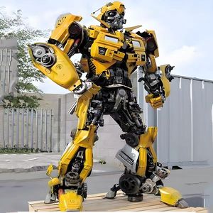 Scultura Robot Mecha Giallo Gigante Personalizzato con Parti di <span class=keywords><strong>Auto</strong></span> per Esposizioni in Parchi a Tema, Statua <span class=keywords><strong>d</strong></span>'Azione Sci-Fi - Produzione in Fabbrica - Product Image 1