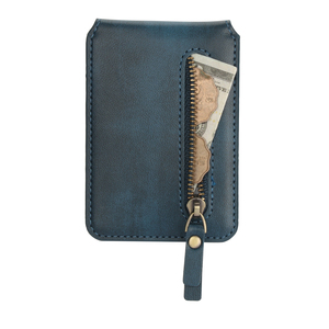 Universal Magnetic Card Holder <strong>Compatible</strong> with <strong>MagSafe</strong> Phones <strong>Cases</strong> RFID Blocking PU Leather Phone Wallet with Zipper Pocket - Product Image 4