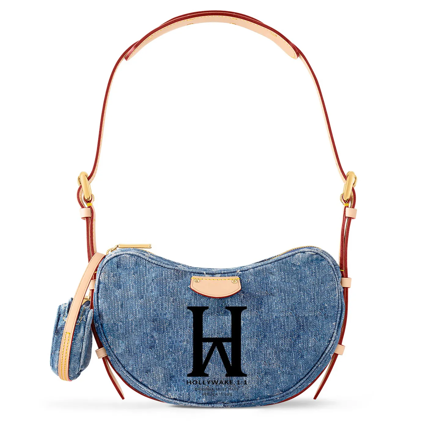 Popüler kadınlar lüks moda rahat tarzı Denim düz Crossbody omuz çantaları