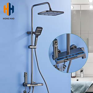 Set Doccia a Cascata <span class=keywords><strong>con</strong></span> Finitura Spazzolata, <span class=keywords><strong>Miscelatore</strong></span> Intelligente per <span class=keywords><strong>Bagno</strong></span> <span class=keywords><strong>con</strong></span> Acqua Calda e Fredda, Rubinetto a Cascata <span class=keywords><strong>con</strong></span> Barra Scorrevole e Soffione Doccia - Product Image 3