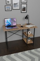 Bureau multifonctionnel portable ARD GLOBAL, durable, avec étagères, en panneaux de particules, structure métallique, en bois, écologique, spacieux, gain de place