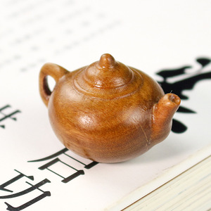 Sandalwood Hand Held Teapot <b>Small</b> Wooden Craft Pendant <b>Ornament</b> Gift For Unisex - Product Image 3