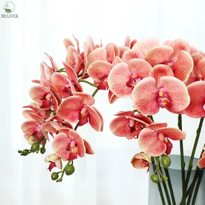 Flor artificial PU 3D de látex real toque natural para decoração de casa, arranjo de vegetação de casamento