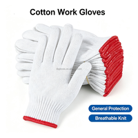 Gants de travail en coton industriel 30-80g, respirants, antidérapants, tricotés pour entrepôt et construction, OEM disponible, couleur personnalisable