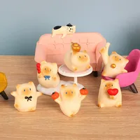 Collection de figurines de chats en résine adorables, mini décorations de bureau, ornements décoratifs, figurines d'animaux mignonnes d'inspiration chinoise