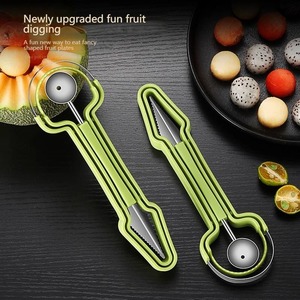 Cuchillo para frutas 3 en 1, extractor de bolas de fruta, cuchara para frutas, extractor de carne, cuchillo para tallar sandía y melón - Product Image 2