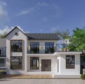 Eco Friendly Woodgrain Modulaire de Luxe Deux Étages Petites Maisons <span class=keywords><strong>Villa</strong></span> à Vendre Maison Préfabriquée Conteneur 2 Étages - Product Image 1