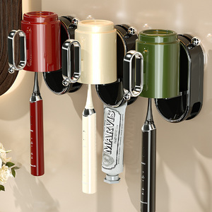<b>Toothbrush</b> <b>Holder</b> Wall Mounted Triple Suction Cup Toothpaste Storage Rack Bathroom No Drill Space Saving Organizer - Product Image 2
