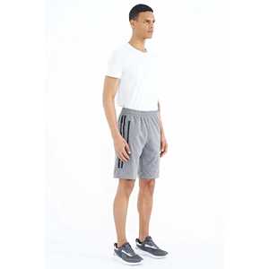 Pantalones cortos de algodón gris melange para hombre Clive, corte estándar 81249 - Product Image 3