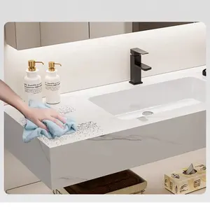 Kelas atas desain persegi panjang kamar mandi wastafel tangan Bentuk persegi wastafel kamar mandi mewah wastafel kabinet vanity