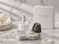 Flacon pulvérisateur de parfum cylindrique en verre transparent de 50 ml avec bouchon à pression de qualité supérieure, couvercle vintage en pierre, contenant cosmétique de luxe
