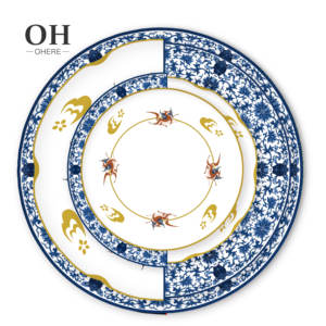 Blue Elk Dear Dîner Ensemble Irrégulier Style Chinois Assiette Ensemble Vaisselle Art Décor Vaisselle De Mariage pour Événement & Restauration & Location - Product Image 1