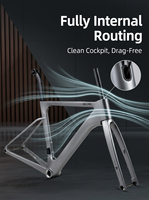 Cuadro de Bicicleta de Carretera R15 700C de Carbono Completo |   Cableado interno de freno de disco con horquilla y tija de sillín