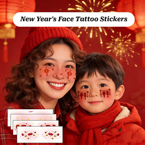 Tatuajes Temporales de Año Nuevo Chino 2026, Pegatinas de Año Nuevo Lunar, Faroles, Petardos, Sobres Rojos, Artículos para Fiestas Infantiles - Product Image 2