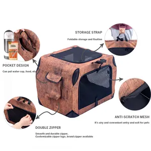 OEM ODM Various Size Portable Pet Soft Crate Travel Pet Kennel With Carrying Bag Suitable