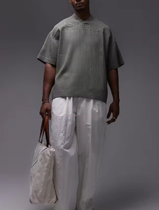 T-shirt stile Boxy personalizzata High Street Punk da uomo oversize mezza manica con scollo a V, abbigliamento grigio scuro stile stile Vintage - Product Image 3