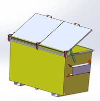 Benne à chargement frontal pour l'extérieur, empilable, en acier et en métal, poubelles à chaîne pour ferraille, chariot élévateur, poubelles