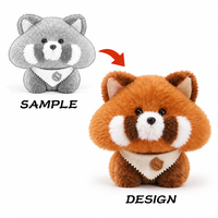 Jouets en peluche miniatures personnalisés, doux et moelleux, en maille, éléphant, chat, panda roux, poupées en peluche, conception de logo personnalisé OEM, cadeau anti-stress