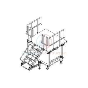 Thang bảo trì hàng không hợp kim nhôm phong cách công nghiệp với các bước chống trượt cho nền tảng dịch vụ máy bay trực thăng nhỏ - Product Image 1