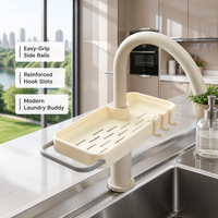 Support d'éponge réglable pour robinet, matériau plastique durable, installation facile