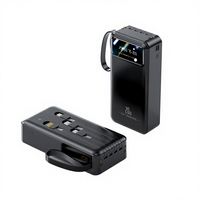 Banque d'alimentation 3 en 1 grande capacité 50000mah avec 4 câbles intégrés, écran LED, support de téléphone, cordon, lumière LED, chargeur portable