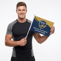 Mini-drapeaux personnalisés imprimés recto-verso pour célébrations de mariage, en polyester de qualité supérieure, avec logo personnalisé, résistants à la décoloration