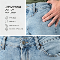 Jeans en coton classiques à cinq poches pour hommes, coupe régulière, denim fiable, décontracté, à porter tous les jours toute la journée