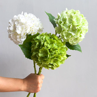 Vente en gros de fleurs artificielles réalistes en latex de haute qualité, couleur vert et blanc, pour la décoration de mariage, de la maison et de la table