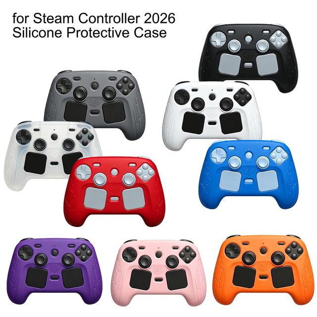 Non-slip Thicken Silicone Controller Case for Steam Controller 2 Rubber Protective Cover for Steam Controller 2 with 2 Thumb Cap