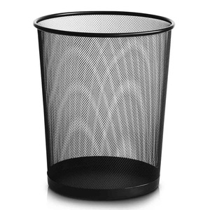 Deli 9555 Metal Mesh Trash Can Cylindrical Open Design For Home Office Kitchen Bathroom Indoor Use - Product Image 1