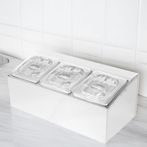 Contenedor de Buffet de Plástico de Tres Compartimentos, Material de Grado Alimenticio, Tapa Transparente, Equipo de Servicio para Restaurantes - Product Image 3
