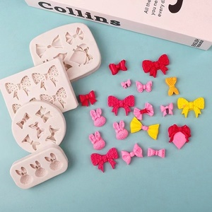 Wanlihao DIY Sucre Artisanat Pince À Cheveux Noeud Papillon Forme Silicone Moule Fondant Gâteau Décoration Moules - Product Image 4