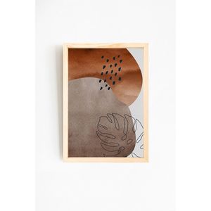 Impression d'art abstrait moderne avec cadre en bois naturel 22-1 - Product Image 1