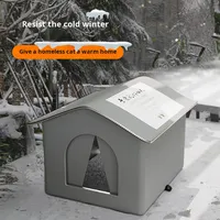 Abri pour chat d'hiver chaud, imperméable, résistant à la pluie, résistant au froid, grand espace, tente fermée, résistant aux morsures, pas de montage requis
