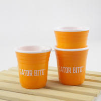 2oz Petit gobelet réutilisable Mini Party Cups 60ML SHOT CUP NOIR AVEC INTÉRIEUR BLANC