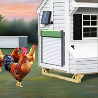Porte automatique solaire pour poulailler avec capteur intelligent, minuterie, télécommande IR, étanche, ouverture et fermeture automatiques pour volailles et animaux de compagnie