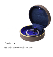 Haut de gamme exquis proposition tactile cuir semi-circulaire collier bague Bracelet LED projecteur boîte à bijoux logo personnalisé