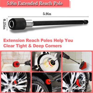 مجموعة فرش تنظيف السيارة الناعمة للمثقاب مكونة من 24 قطعة، أداة تنظيف للداخل والخارج ولوحة العدادات والعجلات، طقم غسيل لوحة العدادات لتنظيف السيارات - Product Image 4