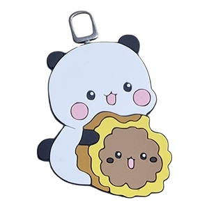 Custom Soft PVC Panda Zip <b>Puller</b> 5.5x4.5cm Waterproof Flexible Kids Bags Backpacks Keychains - Product Image 1
