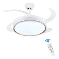 Ventilateur de plafond LED moderne, simple, silencieux, à économie d'énergie, 42 pouces, 6 vitesses, avec variateur d'intensité et moteur DC, télécommande incluse