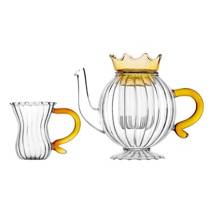 Juego de Té Británico de Diseño Moderno, Tetera y Taza con Diseño de Corona de Flores, para Té Saludable de Otoño e Invierno, con Detalles de Frutas y Rosas en Vidrio - Product Image 5