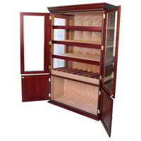 Kuangxing Großer Zigarrenschrank mit Doppelglas-Schiebetüren, LED-Beleuchtung und Holz-Display für Luxus-Zigarren