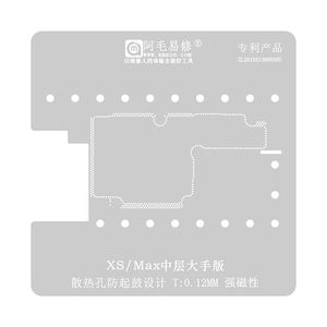 Plantilla de Reballing BGA para CPU de Placa Base Amaoe, Malla de Estaño para Reparación de iPhone <span class=keywords><strong>X</strong></span>/XS/11/Pro/Max, 0.12mm/0.15mm/0.1mm - Product Image 1