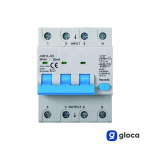 Disyuntor Diferencial Gloca 3P+N 30mA 380V 16A Clase A 6KA - Product Image 4