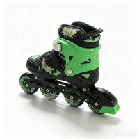 Patins à roulettes d'extérieur vert camouflage militaire avec 4 roues en PU pour une protection intégrale et une sécurité accrue lors de la patinage