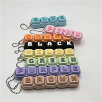 Factory Wholesale Alphabet Keyboard Fidget Toy Stress Relief Button Keycaps Key Chain with Bag Charm